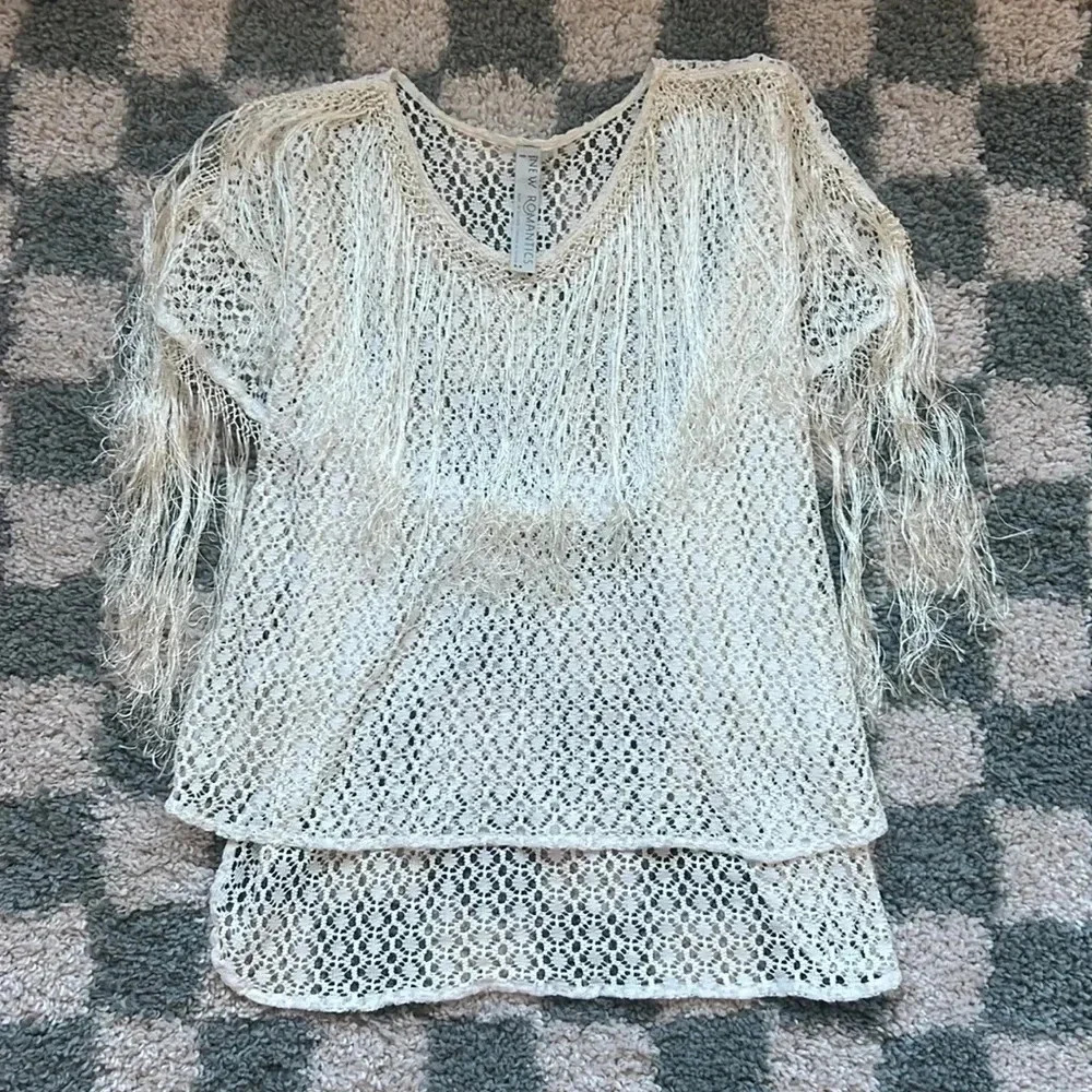 Free People Fringe & Lace Top!